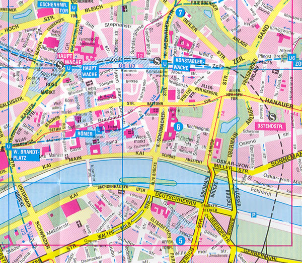 Frankfurt stadt center karte